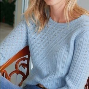 Soft Surroundings 100% cashmere Charlotte sweater in Cerulean NWT